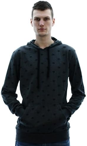 Blue Gear Men's Hoodie Henley Pull Over Star Print Gray Size M