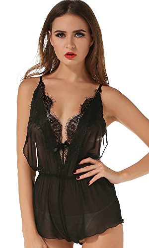 The victory of cupid Eyelash lace deep V-neck America back piece pajamas