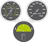 Wallmonkeys Peel and Stick Wall Decals - Vector Illustration of Tachometer and Speedometer - 36