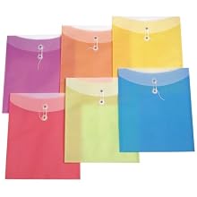 Filexec Poly envelope, Letter size,Assorted (Pack of 6) (50060-1492)