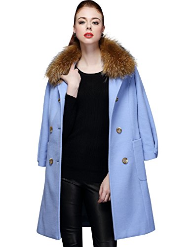 (マックスチック) Maxchic 冬物　レディース　ダブルボタン　ファー付き　可愛いウールコート　D14152Y14M