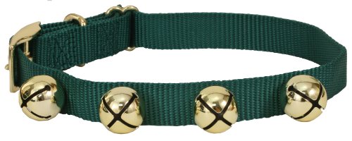 Premier Jingle Bell Dog Collar, Medium, Green