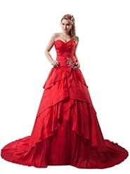 A-line Strapless Spring Fall Winter Sweetheart Taffeta Beaded Sequined Ruched Pleated  Dress with a Court Train 