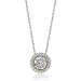 Sterling Silver Round Cubic Zirconia Solitaire Pendant w/ Side Stones image 1
