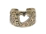 Goldtone Metal Heart Deco Adjustable Fashion Ring