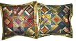 2 Indian Vintage Silk Sari Toss Pillow Shams Cushion Covers