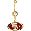 NFL Logo GOLD Double GEM Belly Ring - San Francisco 49ers