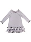 Rare Editions Girls Fuzzy Knit Sparkle Dress with Ruffles