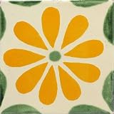 Mexican Tile - 4x4 Yellow Daisy Talavera