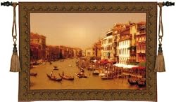 Venice Italy Tapestry Wallhanging Comes With Wall Hanging Rod and Tassels
