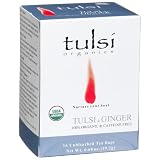 Tulsi Organics Tea, Tulsi & Ginger, 16-Count Tea Bags (Pack of 6) ~ Tulsi Organics
