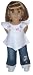 White Butterfly Top, Jeans for 18 Dolls Like American Girl