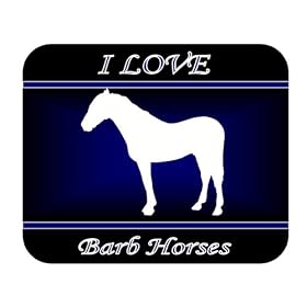 I Love "Barb" Horses Mouse Pad - Blue Design