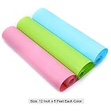 Honla Vinyl Shelf Liner/Paper Rolls,Non-Adhesive&Non-Slip,12 Inch Wide x 15 Feet Long,Pink,Light Blue,Lime Green