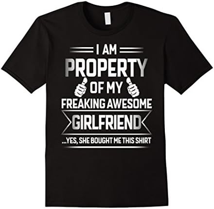 Men's Property Of My Awesome Girlfriend Tshirt for your boyfriend Large Black