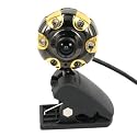 1.3MP Black and Gold Clip-On USB Webcam w/ Microphone