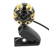 1.3MP Black and Gold Clip-On USB Webcam w/ Microphone