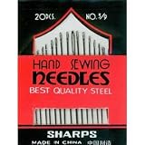 5 x 20 Sharps Hand Sewing Needles Embroidery - Size 3/9