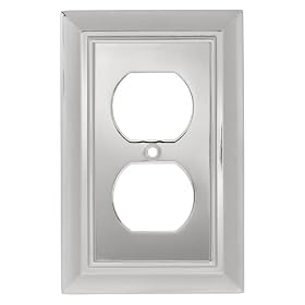 Liberty Hardware 126299 Architectural Single Duplex Wall Plate, Polished Chrome