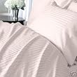 8PC California King 300 Thread Count Bed in a Bag -Pink stripes Sheet, Duvet & Down Comforter