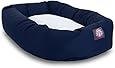 40 inch Blue & Sherpa Bagel Dog Bed By Majestic Pet Products