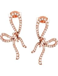 1/2 ct tw Diamond Bow Earrings in 14k Rose Gold