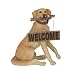 Brown Lab Labrador Dog Welcome Indoor Outdoor Statue Figure
