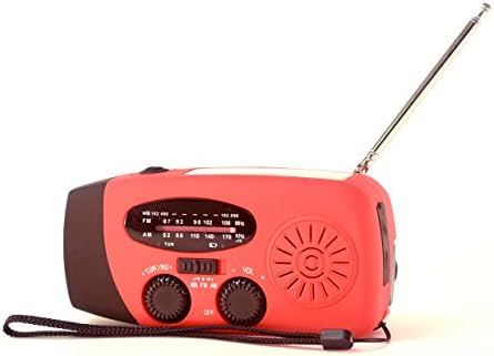 Solar Hand Crank Radio LED Flashlight, Weather FM Radio Power bank - Solar Powered Radio with Charger