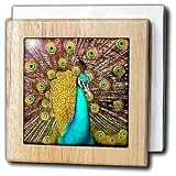 Birds - Colorful Peacock - Tile Napkin Holders