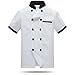 Chef Jackets Waiter Coat Short Sleeves Back and Underarm Mesh Size US: XL White(Label:XXXL)