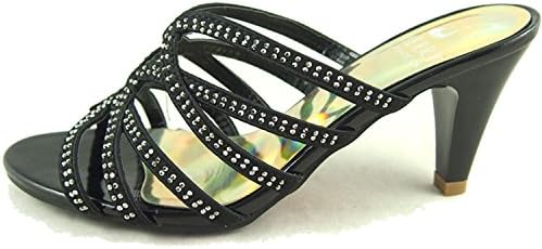 Jumerry Rhinestone Fachion High Heels Ladies Heels Women Shoes (black, 5.5)