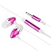 Insten Universal 3.5mm In-Ear Stereo Headset with On-Off and Mic - Retail Packaging - Hot Pink