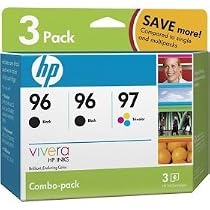 HP Combo Pack 3-Pack Inkjet Printer Ink 2- HP 96 (Black) 1- HP 97 (Color)