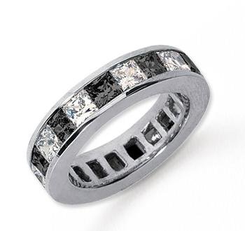 419zAGwpEvL 4 3/4Ct Black and White Diamond Platinum Eternity Band