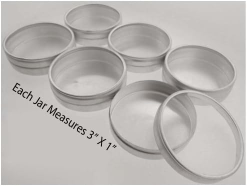 6pc Aluminium Container/Jar Set with Glass Lid - 3" Dia