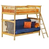 Columbia Twin Over Futon Bunk Bed by Atlantic Furniture Atlantic Furniture Columbia Twin Over Futon Bunk Bed