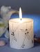 3x3 White Christmas Holiday Pillar Candle with Jeweled Silver Holly Design