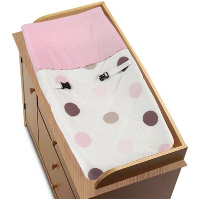 JoJo Designs Changing Pad Cover - Pink and Brown Modern Polka Dots