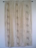 419zElEgiiL. SL160  Faux Silk Embrodiery Window Curtain / Panel / Drape with Valance and Sheer Lining