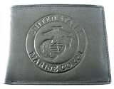 US Marines Black Cowhide Leather Billfold Wallet