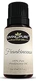 Living Pure Essential Oils Organic Therapeutic and Aromatherapy Grade Frankincense Oil - 15ml