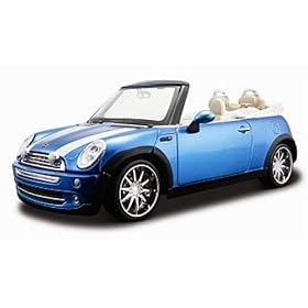 Mini Cooper Cabrio Blue 1:24 Diecast Car All Stars by 