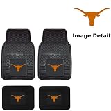 UT University of Texas Longhorns Front & Rear Car Truck SUV Vinyl Car Floor Mats - 4PC