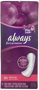 Always Xtra Protection With Odor-Lock Extra Long 30 Count (Pack of 2)