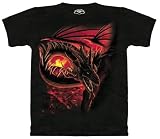Hell Fire Dragon T-Shirt 100% Cotton Short Sleeve Fantasy Shirt for Teens and Adults
