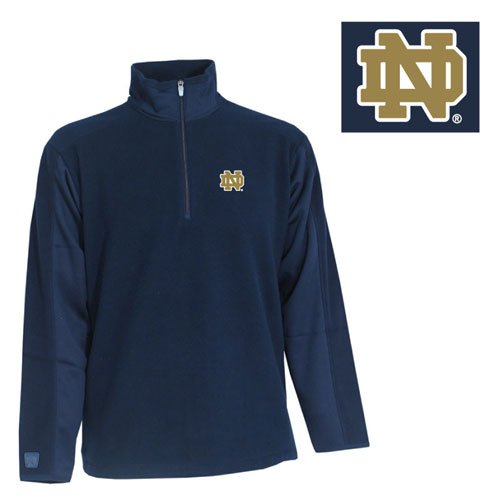 Notre Dame Fighting Irish Jacket - NCAA Antigua Mens Frost Polar Fleece 3/4 Zip Jacket - Navy Large
