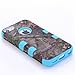 KINGCO 3in1 Real Tree Camo High Impact Armor Defender Case Combo for Apple iPhone 5/5S (Sky Blue)