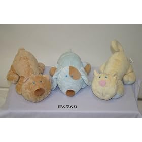 Fleecy Friends Blue Dog 12 inch Rattle Plush Toy by WMT
