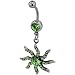 Pugster Green Crystal Aztec Sun Dangle Winter Sale Belly Navel Ring Body Jewelry