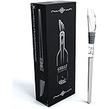 Chillz 3-in-1 Wine Bottle Cooler Stick - Best Barware Tool - Stainless Steel Chiller Cooling Rod - Air Aerator and Pourer (1pack)